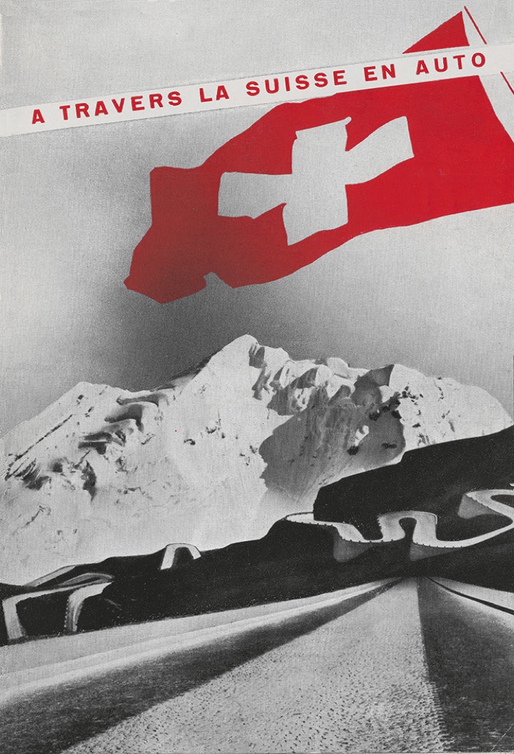 Across Switzerland by Auto, poster by Herbert Matter, 1939