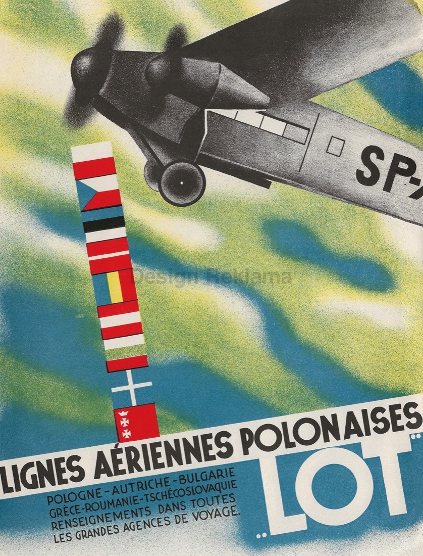 LOT Polish Airways travel poster, 1934