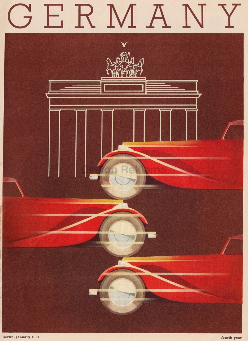 Brandenburg Gate, Berlin — vintage travel poster, 1937